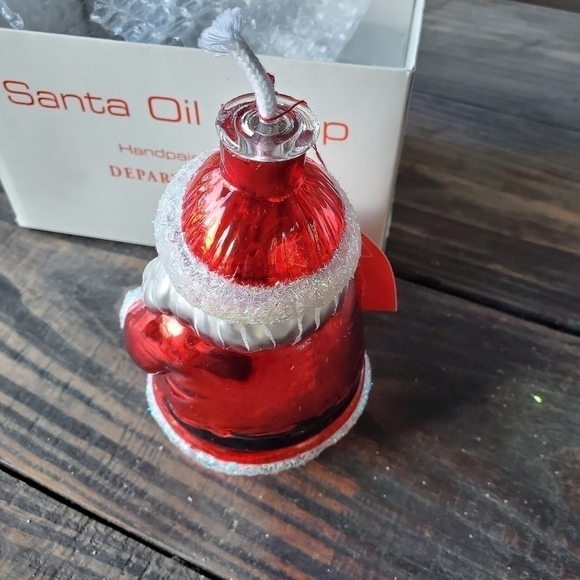 Dept 56 Santa handblown Oil Lamp Mercury Glass Holiday shimmery - Picture 6 of 14